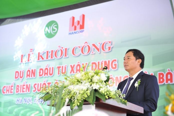 Ông Đậu Văn Diện - Tổng giám đốc Tổng công ty Xây dựng Hà Nộiphát biểu tại Lễ khởi công