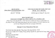 Báo cáo kết quả chào bán cổ phiếu CC4 ra công chúng