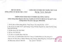 Thông báo chào bán cổ phiếu CC4 ra công chúng