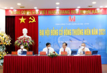 Một số hình ảnh điều hành Đại hội đồng cổ đông thường niên năm 2021 trực tuyến của Tổng công ty xây dựng Hà Nội – CTCP